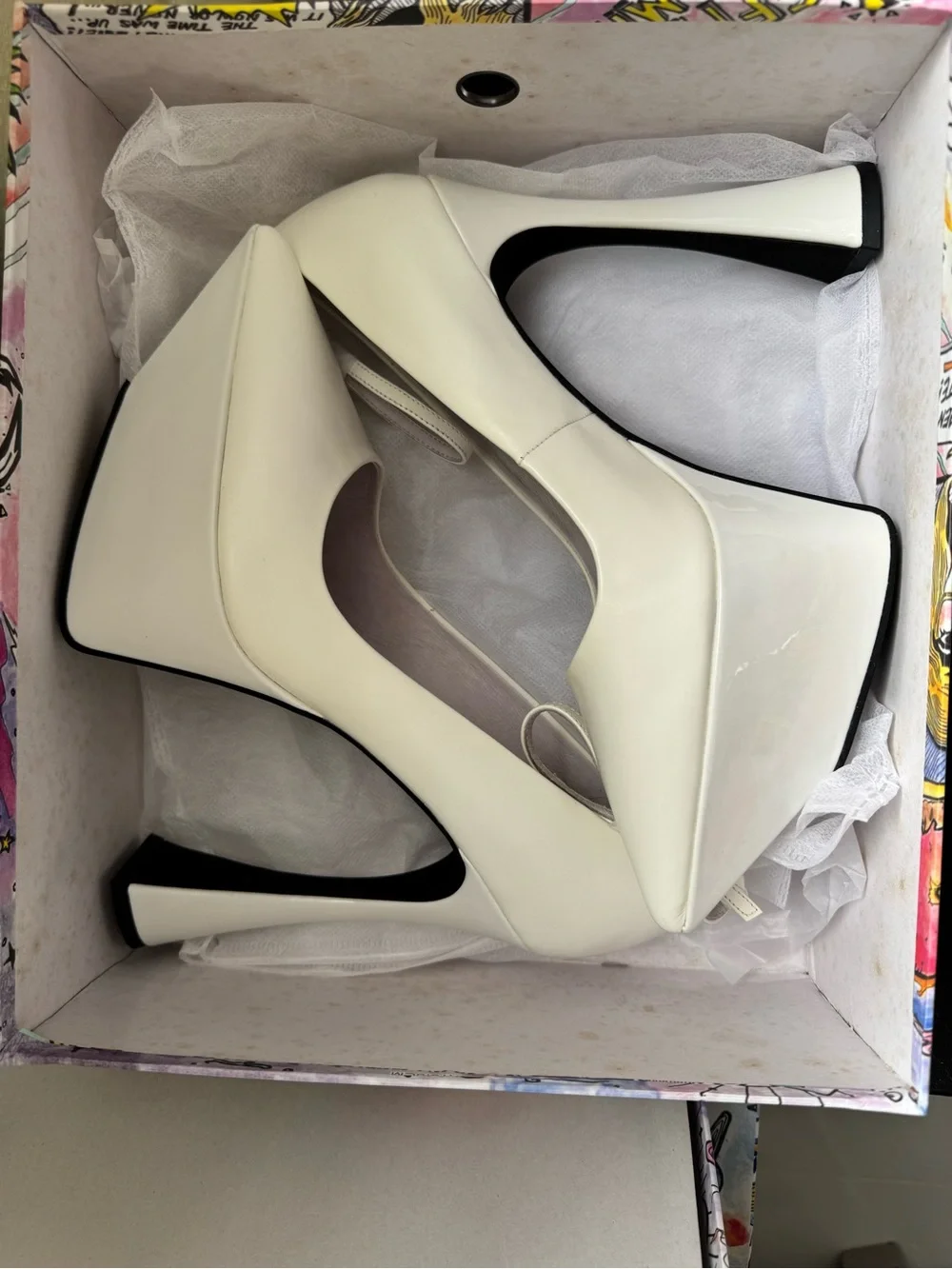 Jeffrey Campbell White Patent Platform Pumps— NEVER USED